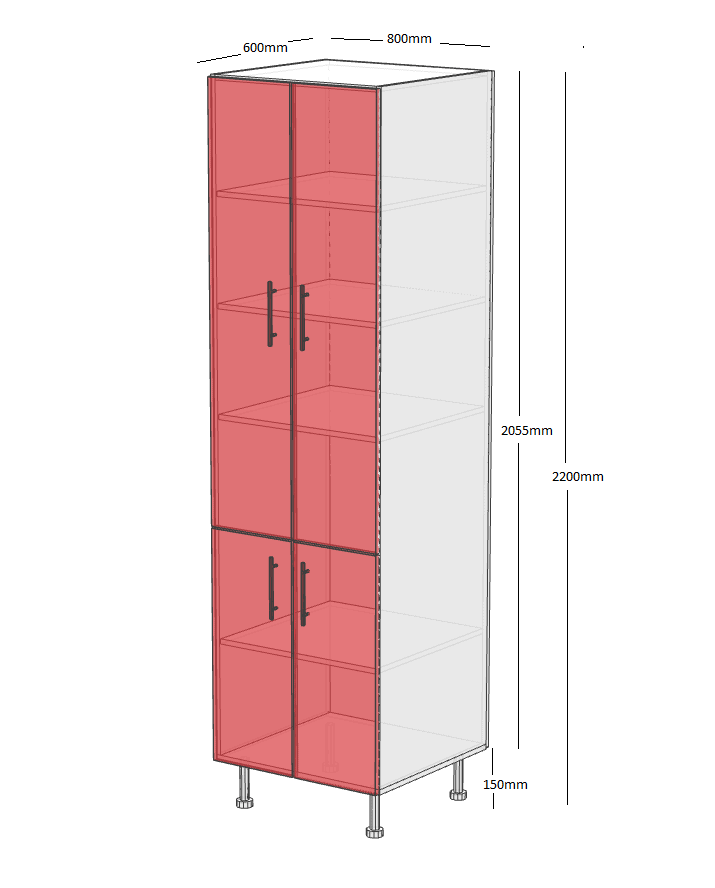 Split Door Pantry 800 Cabinet